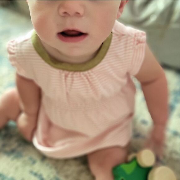 Tea Collection Green Trim Pink Stripe Dress - Picture 3 of 6